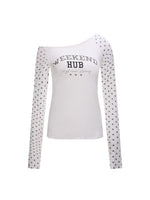 Star Print One-Shoulder Tee