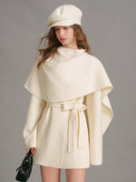 Detachable Cape Scarf Collar Coat
