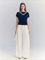 Contrast Knit Top