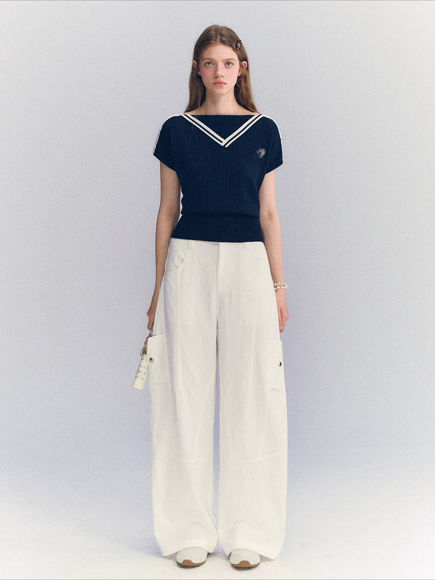 Contrast Knit Top