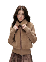 Oversized Collar Faux Fur Jacket