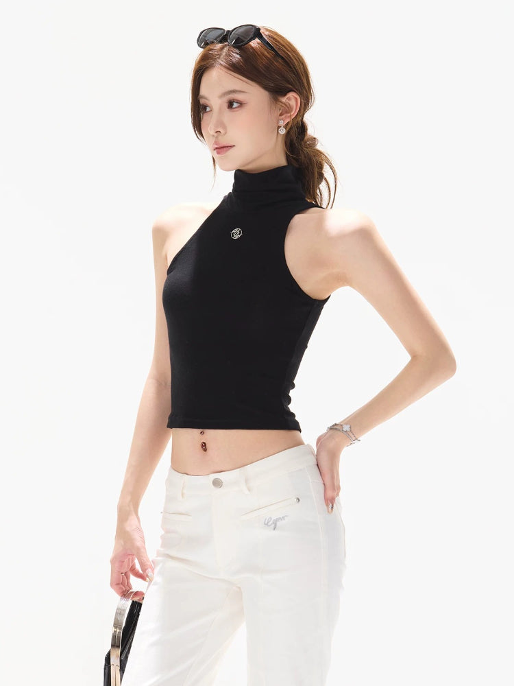 Backless Mock Neck Tank