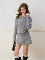 Wool Blend A-Line Skirt