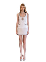Sable Satin Straight Cut Eco-Fur Dress