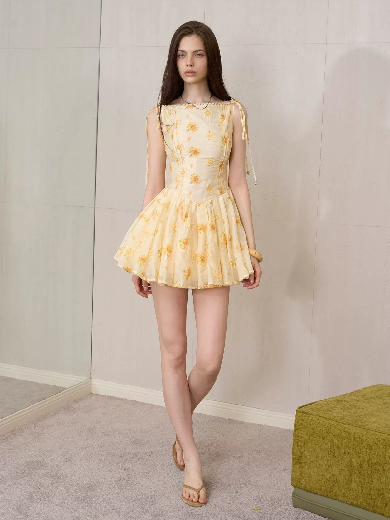 Daisy Embroidered Mini Dress