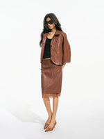 Waxed Leather Skirt Set