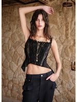 Lace Panel Corset Cami Top