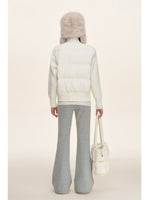 Stand Collar Knit Sleeve Down Jacket