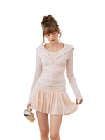 Lace Hooded Skirt Set