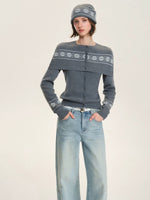 Fair Isle Knit Cape Sweater
