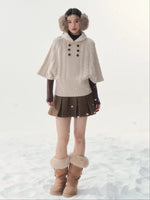 Light Brown Cable Cape Knit Sweater