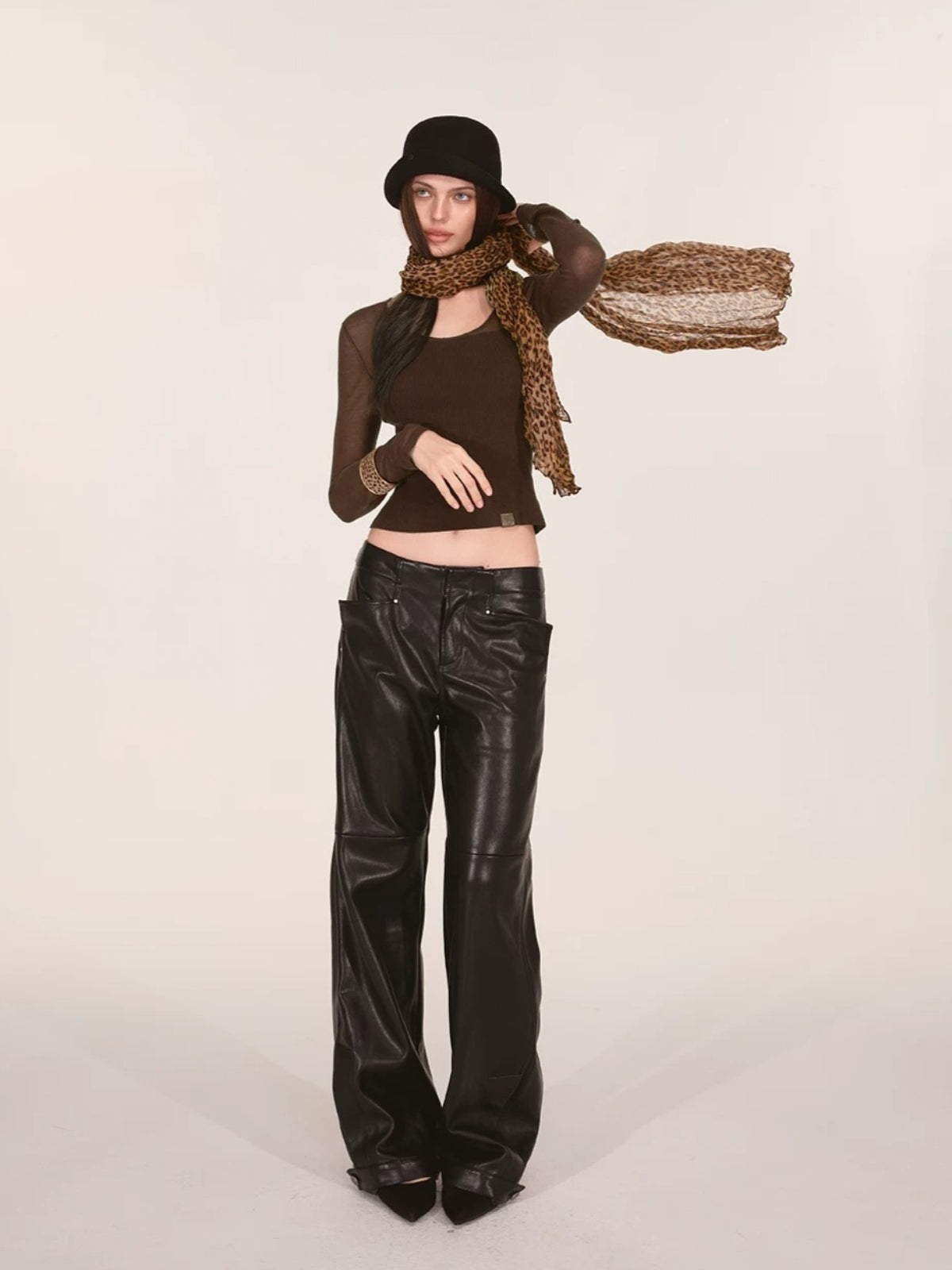 Sheer Mesh Layered Knit Top