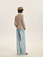 Contrast Layered Wool Blend Cardigan