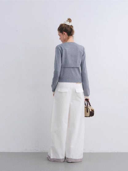 Jacquard Knit Cardigan Cami Set