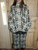 Plaid Crinkle Cargo Pants