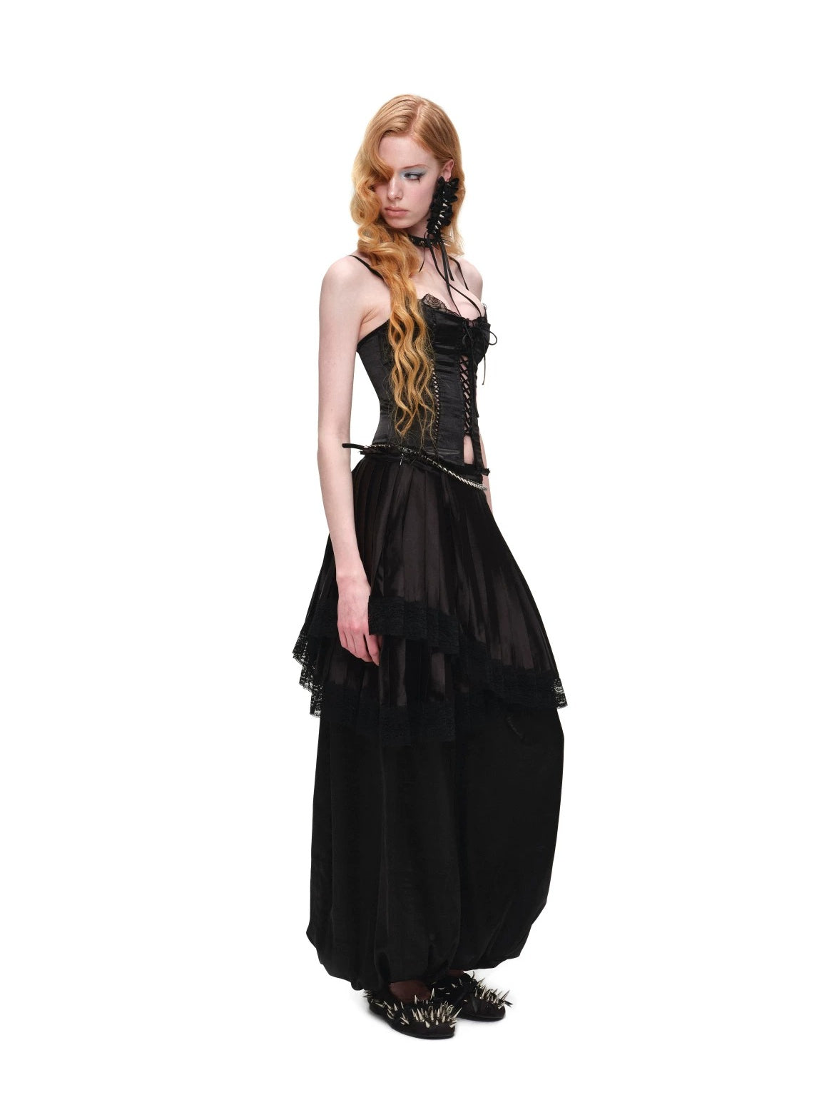 Black &amp; Brown Satin Balloon Pants