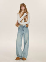 Vintage Tie Front Faux Fur Vest