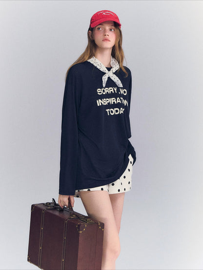 Letter Print Long Sleeve Top