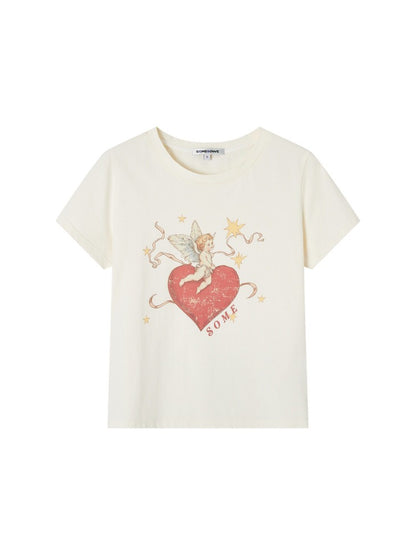 Cupid Heart Printed T-shirt