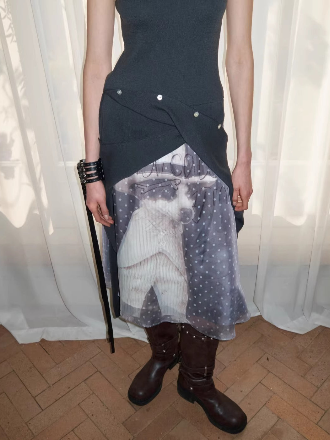 Acetate Cashmere Layered Cardigan