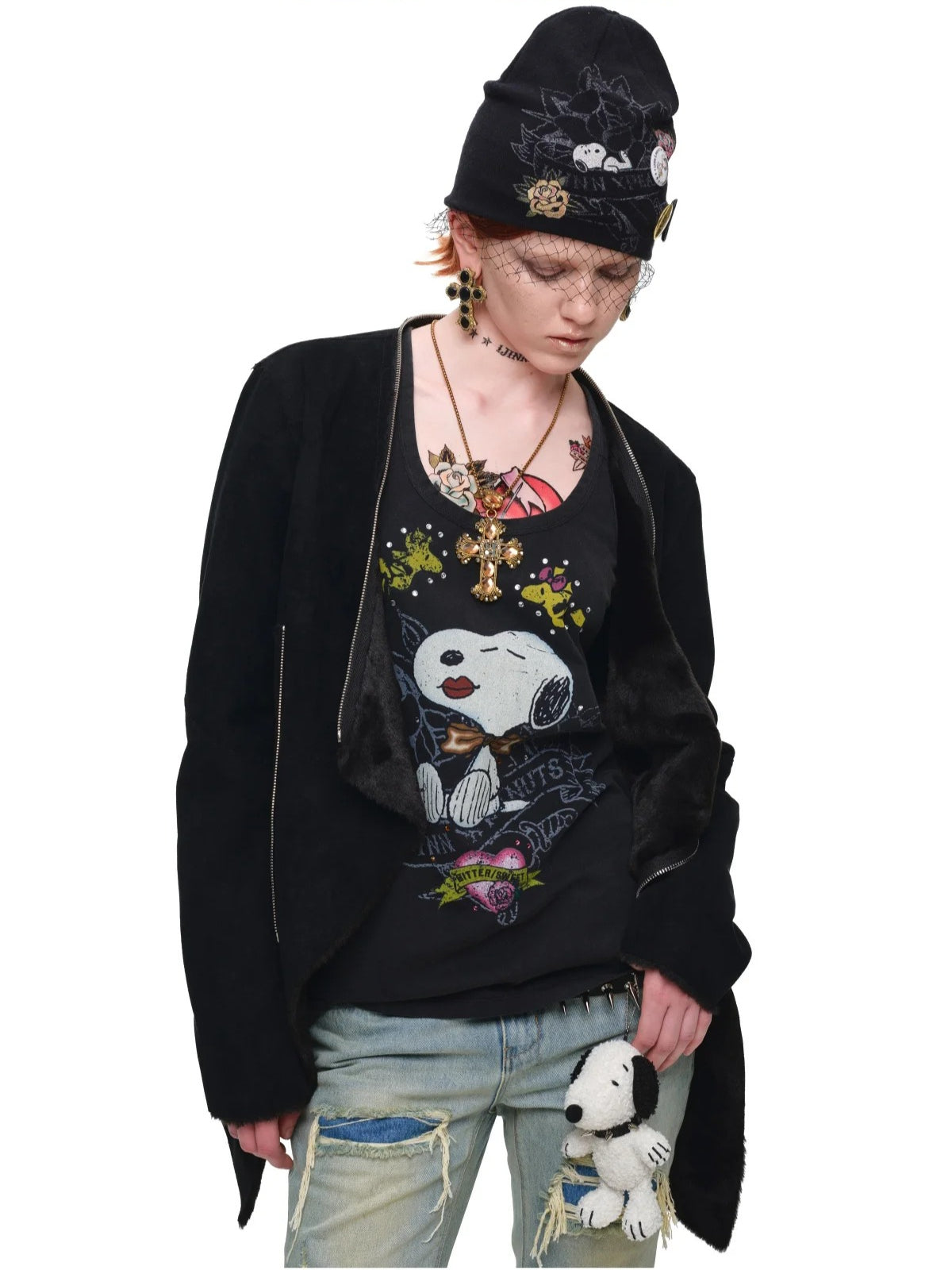 Suede Detachable Fur Collar Coat