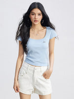 U-Neck Slim Basic Tee