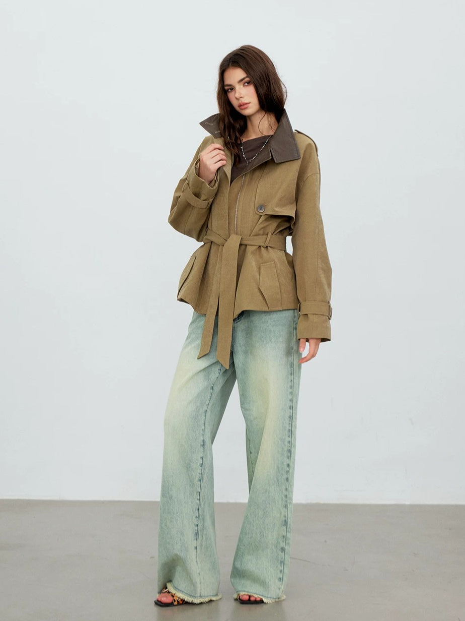 Contrast Panel Utility Jacket