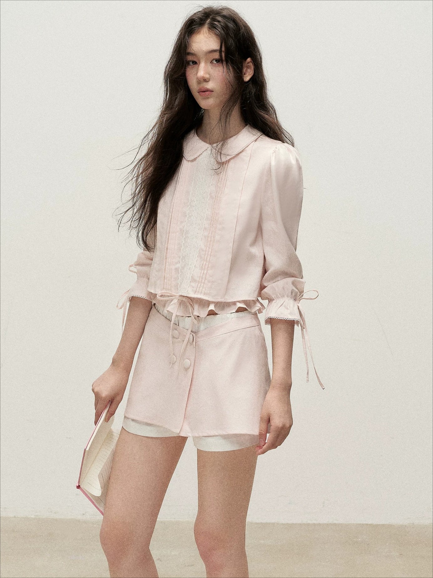Pink Lace Shirt Skort Set