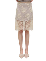 Apricot Lace Midi Skirt