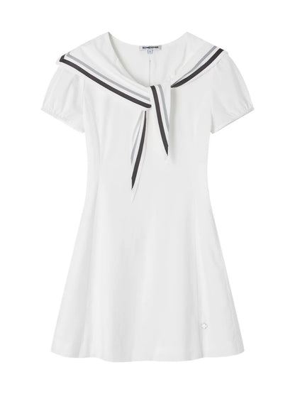 "Nautical Diary" Short Sleeve Dress