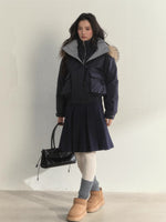 “Flowing Glacier” Patchwork Down Jacket