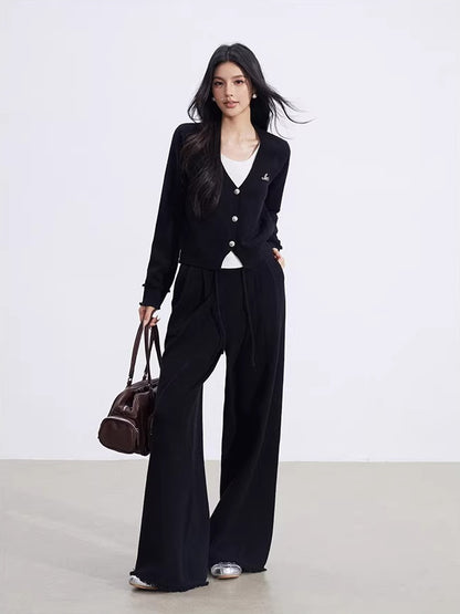 Black &amp; Gray Layered Knit Set