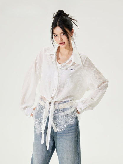 Lace Sunscreen Shirt Set