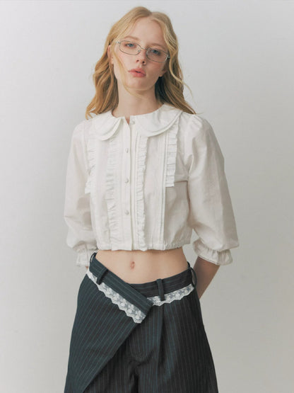 Double Collar Lace Blouse