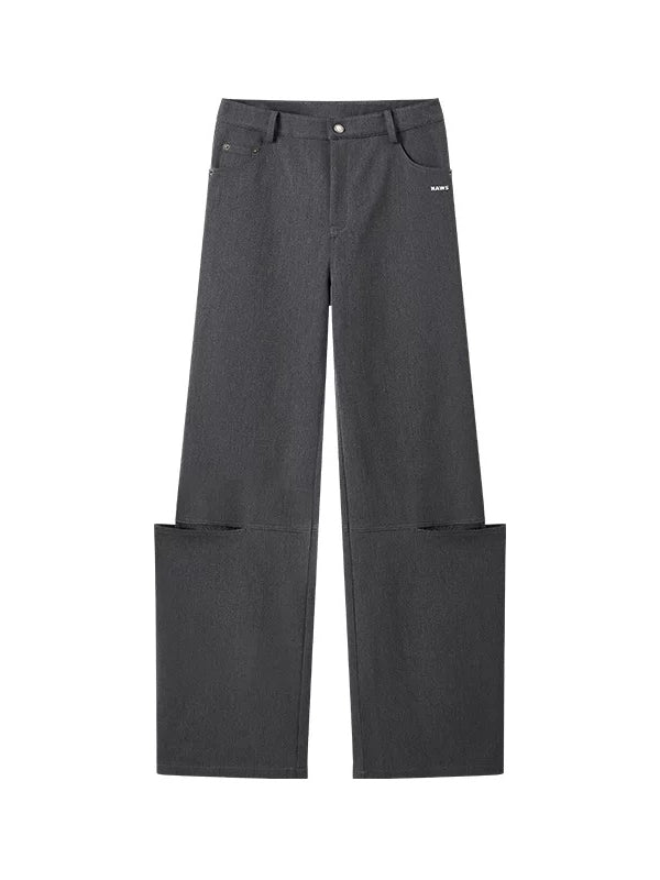 Lace Panel Straight Pants