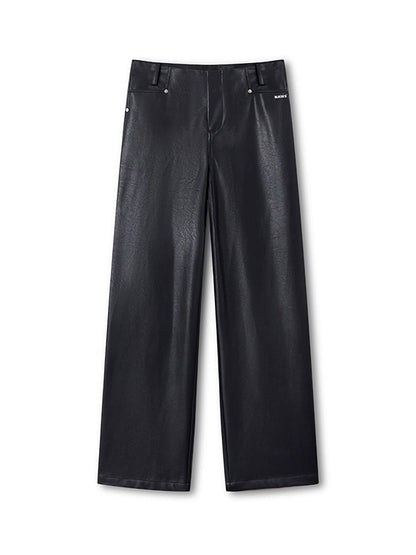 Black Unicorn Matte Leather Pants