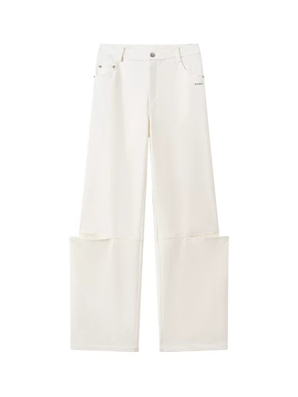 Lace Panel Straight Pants