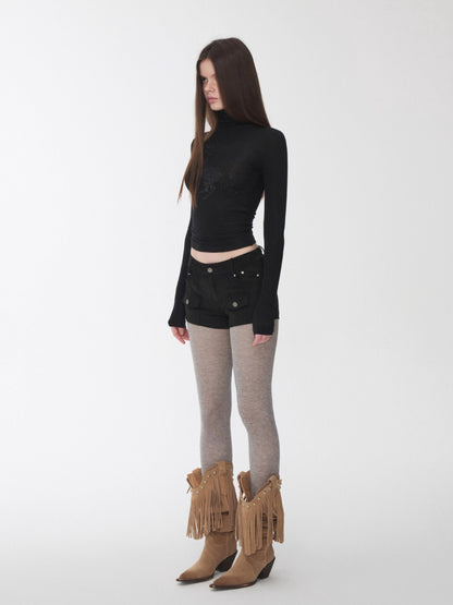 Crystal-Embellished Turtleneck