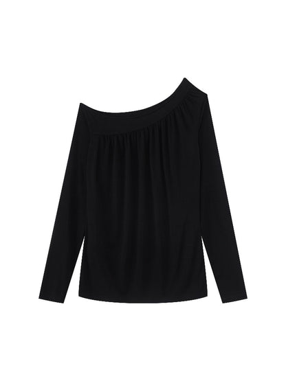 Asymmetrical Draped Lyocell Tee