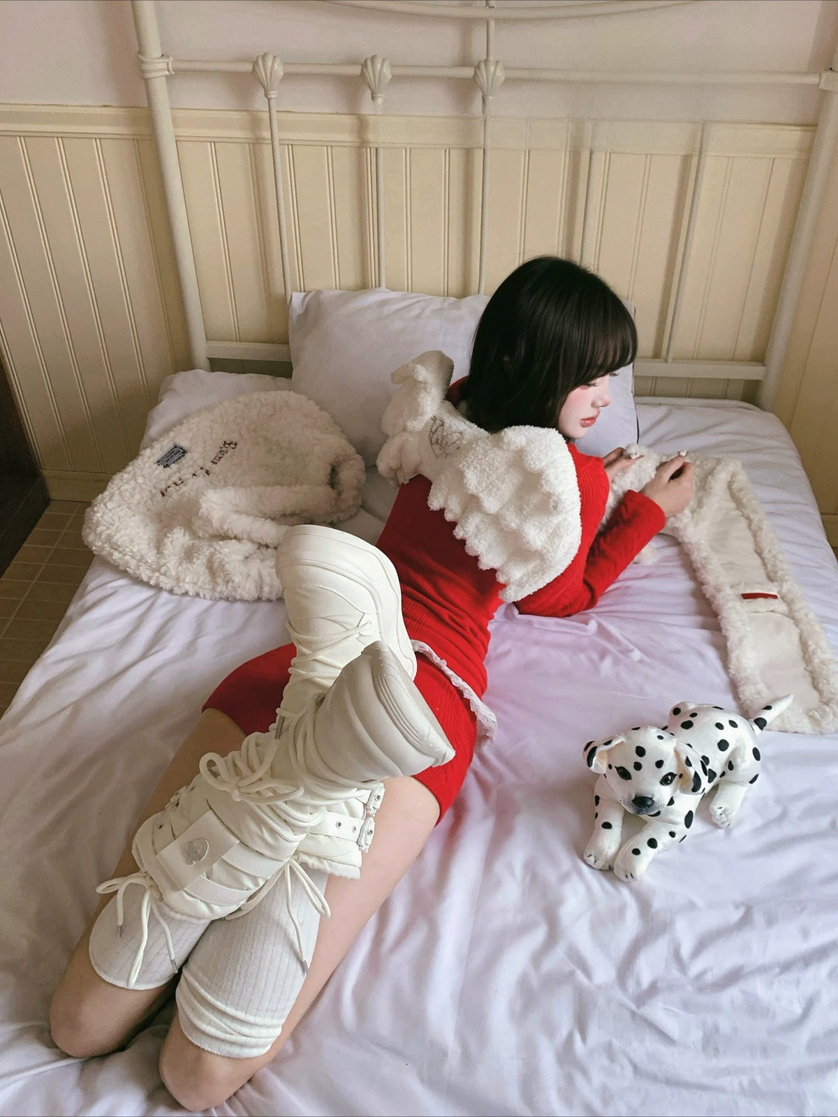 Fleece Platform Snow Boots