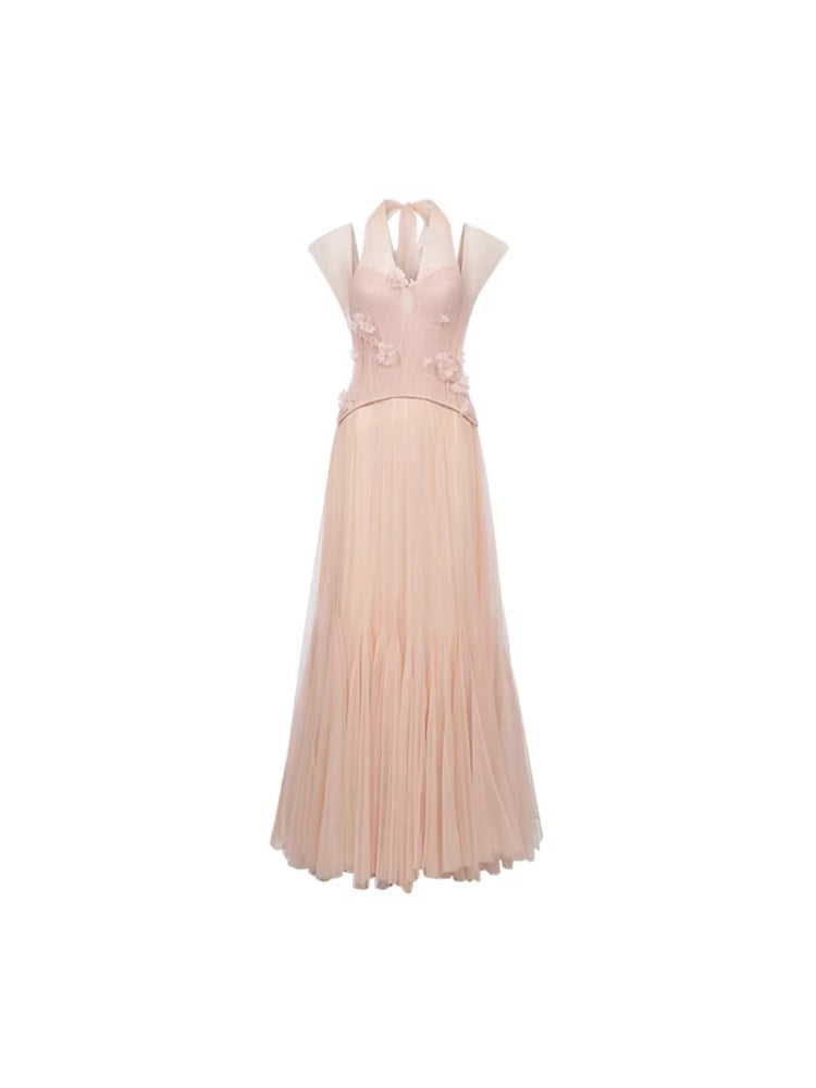Tidal Lace Halter Dress