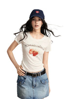 Strawberry Printed Lyocell T-Shirt