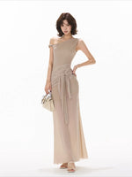 Reversible Knot Ruched Maxi Dress