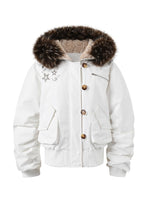 Faux Fur Aviator Down Jacket