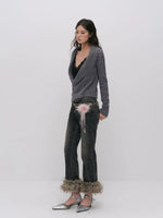 Layered Collar Knit Cardigan