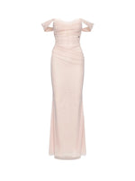 One-shoulder Pleated and Gradient-dyed Dress