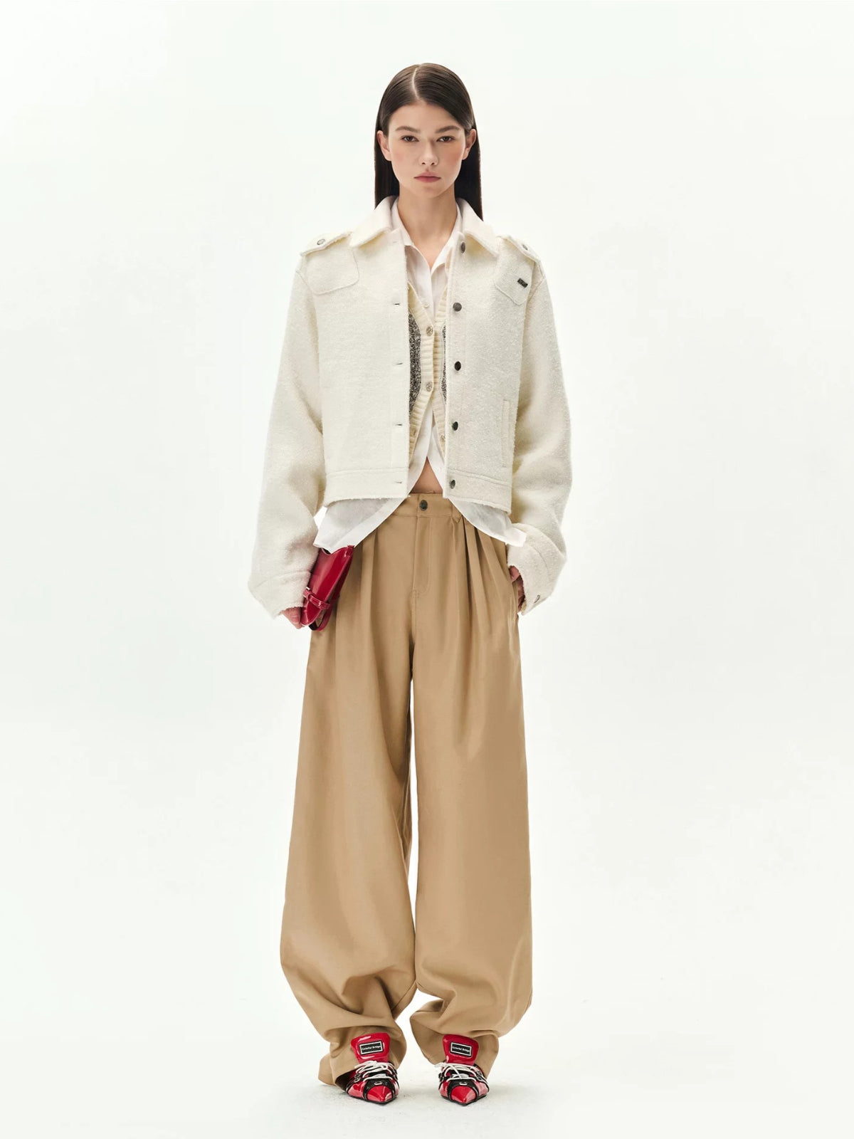 Barn Wool Loop Tweed Short Jacket