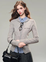 V-neck Hand-knit Cardigan