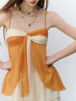 Apricot & Purple Catcher Chiffon Top
