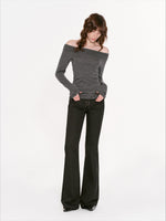 High-End Wool Off-shoulder Knit